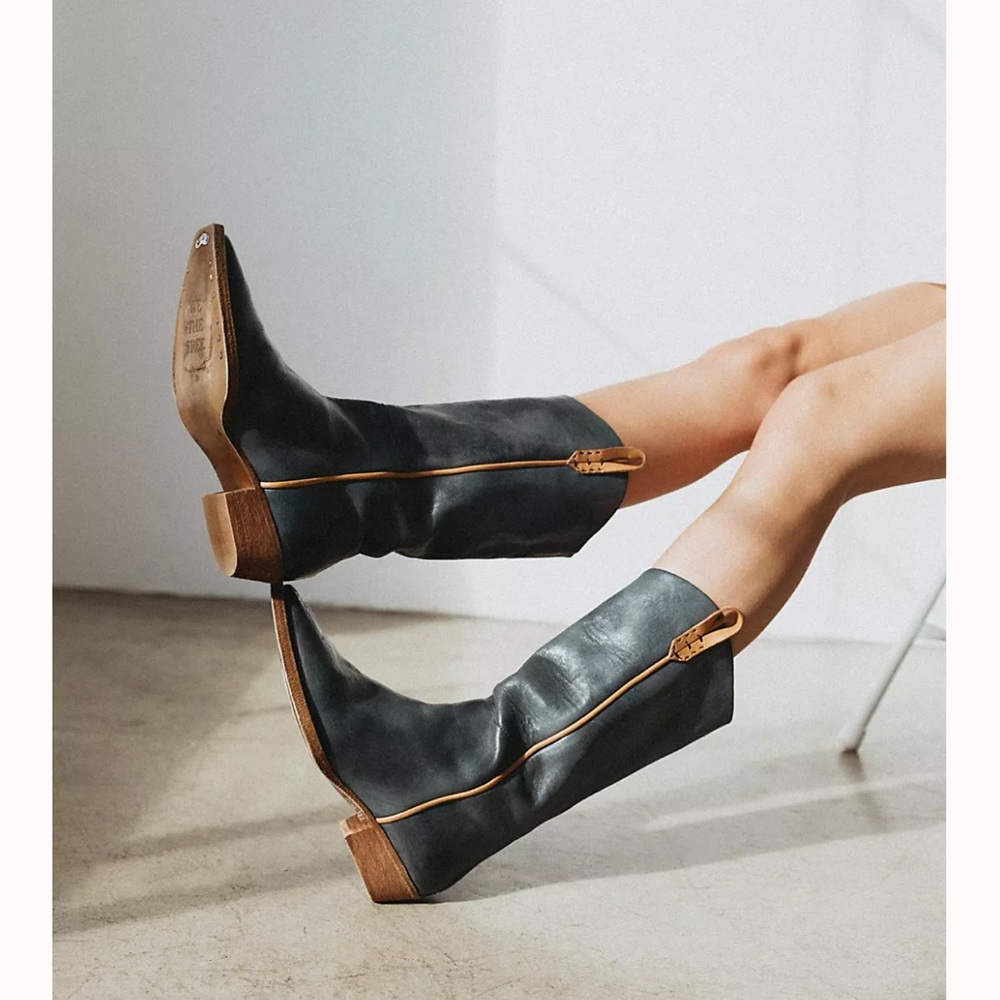 Free People We The Free Montage Tall Boots - Washed Black - New - Size 39/9